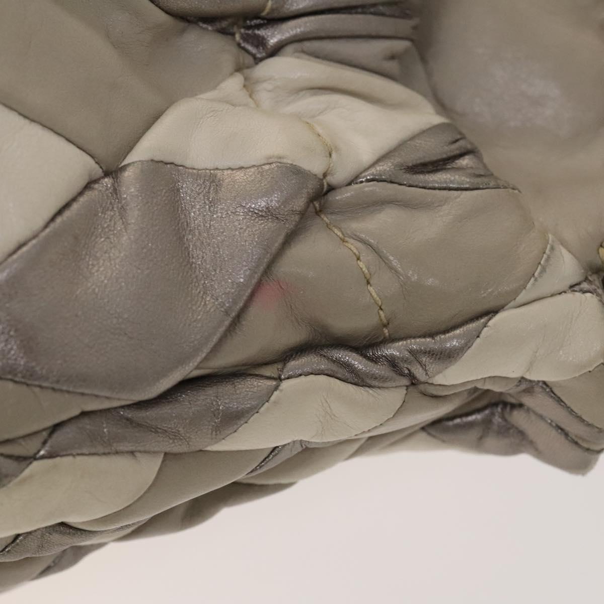 Miu Miu Shoulder Bag Leather 2way Gray Gold Auth yk18463