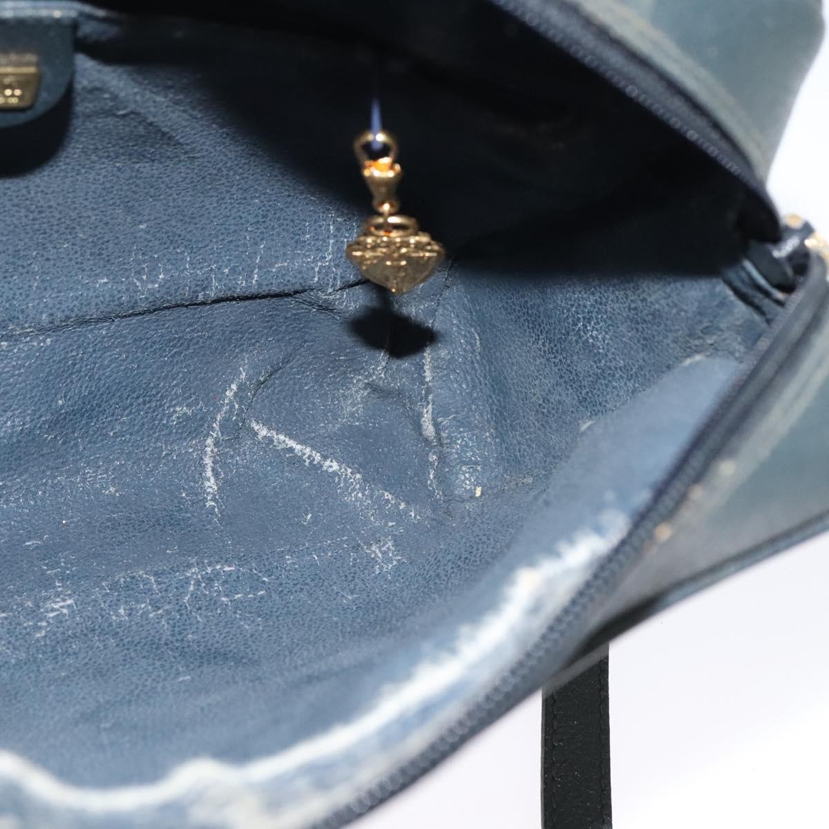 GUCCI GG Supreme Sherry Line Shoulder Bag PVC Navy Gold 001 56 6472 Auth yk18475