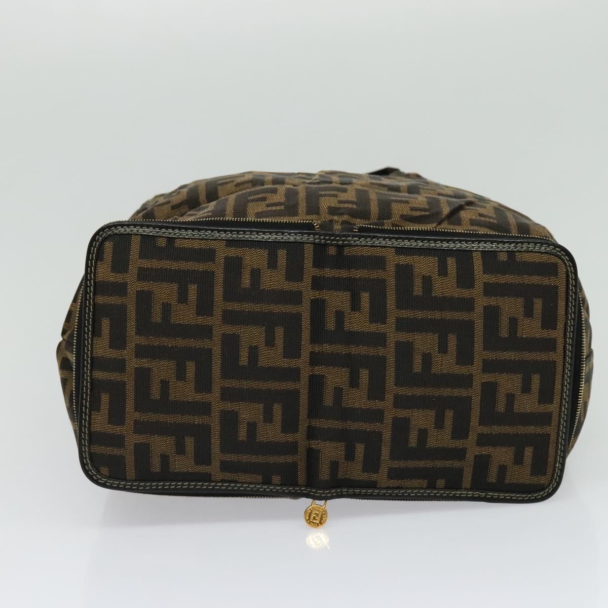 FENDI Zucca Canvas Tote Bag Black Brown Auth yk18506