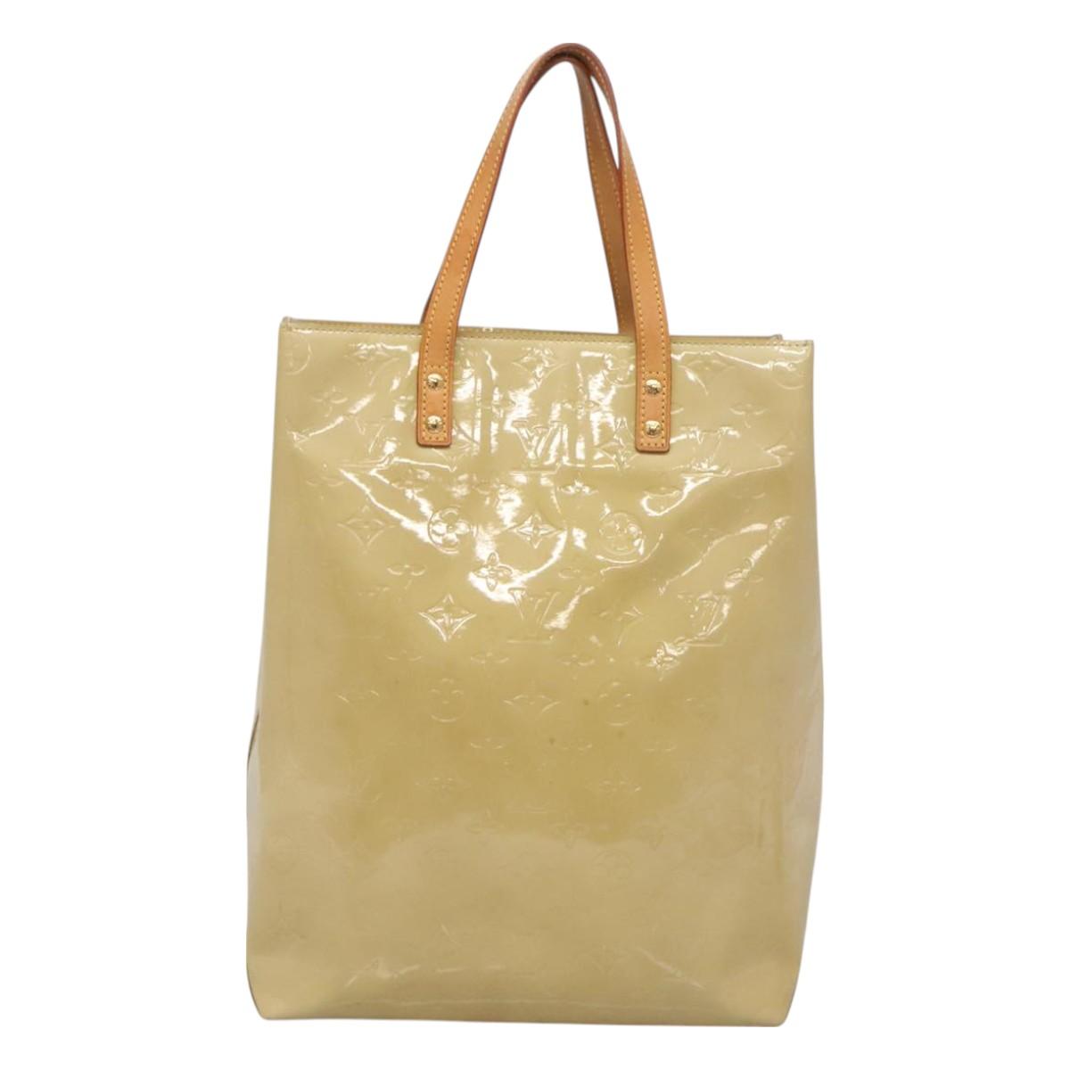 LOUIS VUITTON Monogram Vernis Reade MM Hand Bag Beige M91141 LV Auth yk18515