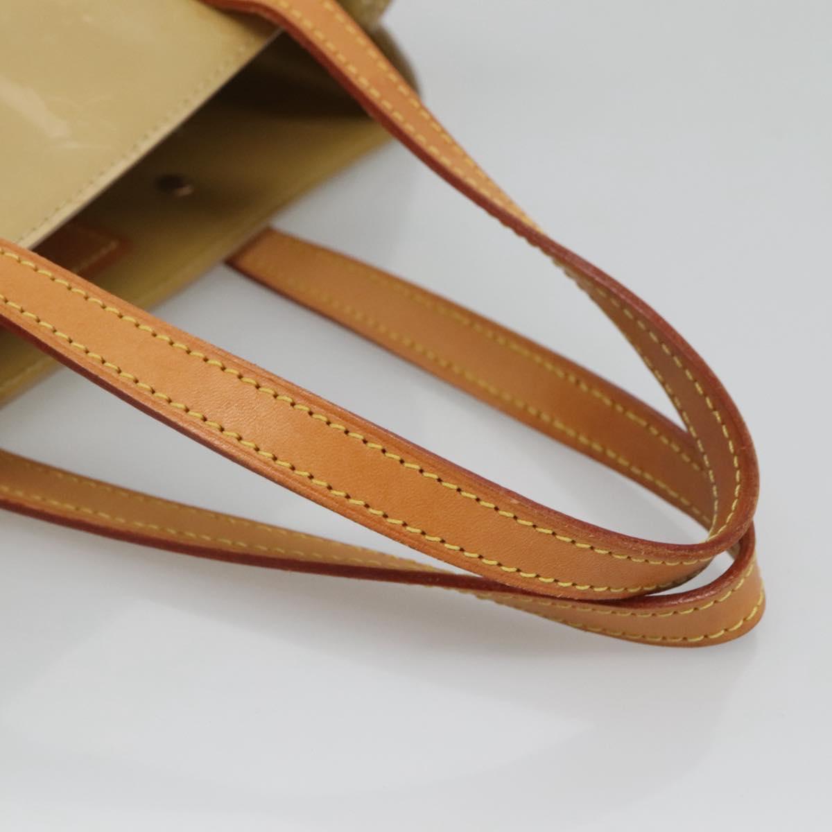 LOUIS VUITTON Monogram Vernis Reade MM Hand Bag Beige M91141 LV Auth yk18515