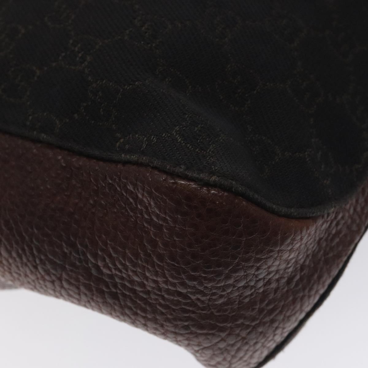 GUCCI GG Canvas Tote Bag Brown Silver 101971 Auth yk18550