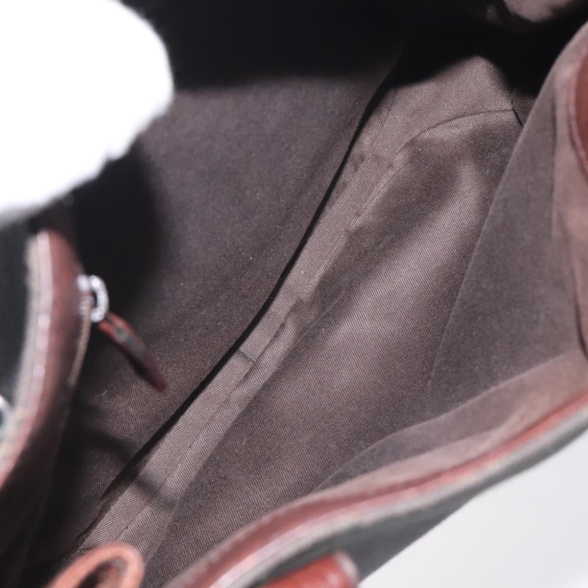 GUCCI GG Canvas Tote Bag Brown Silver 101971 Auth yk18550