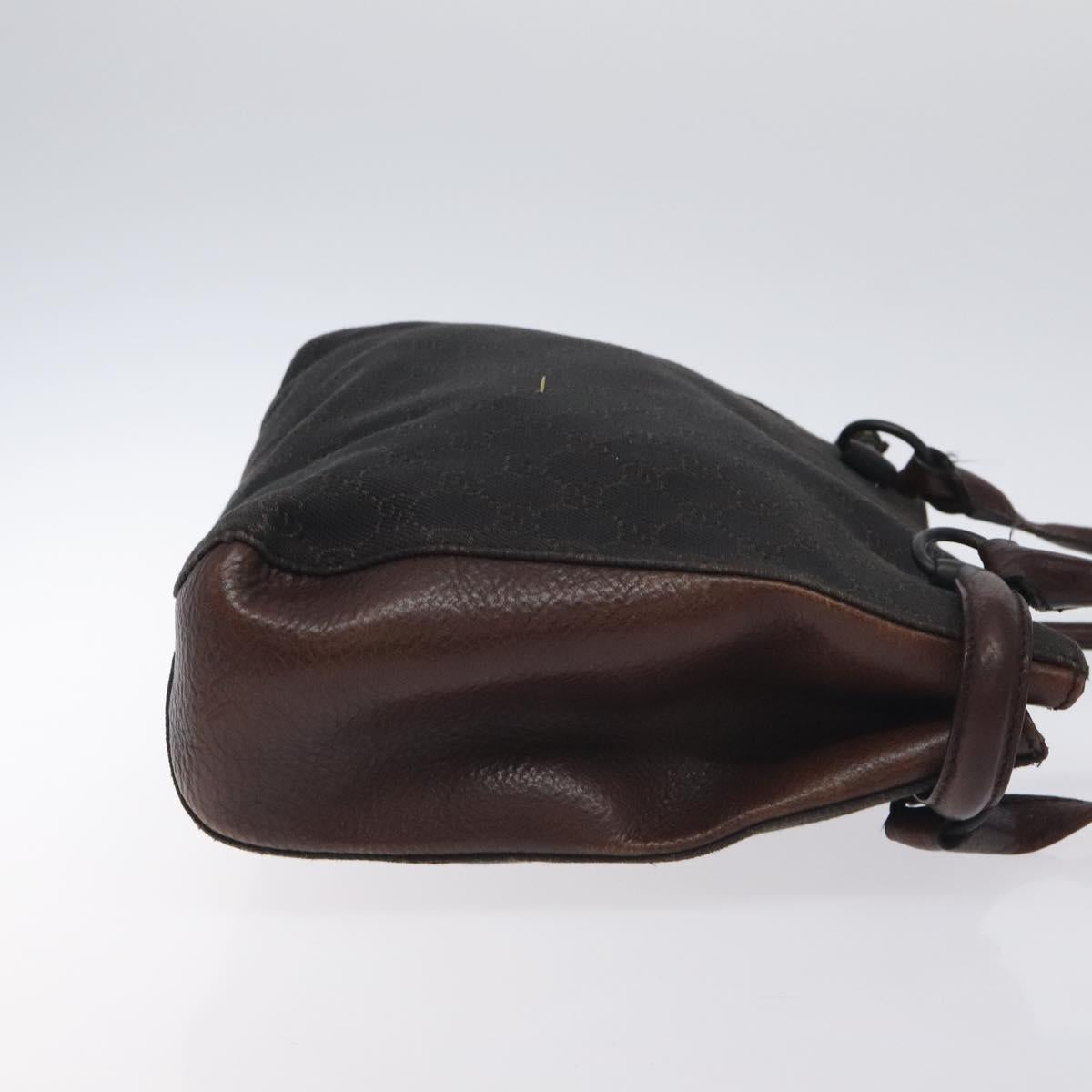 GUCCI GG Canvas Tote Bag Brown Silver 101971 Auth yk18550