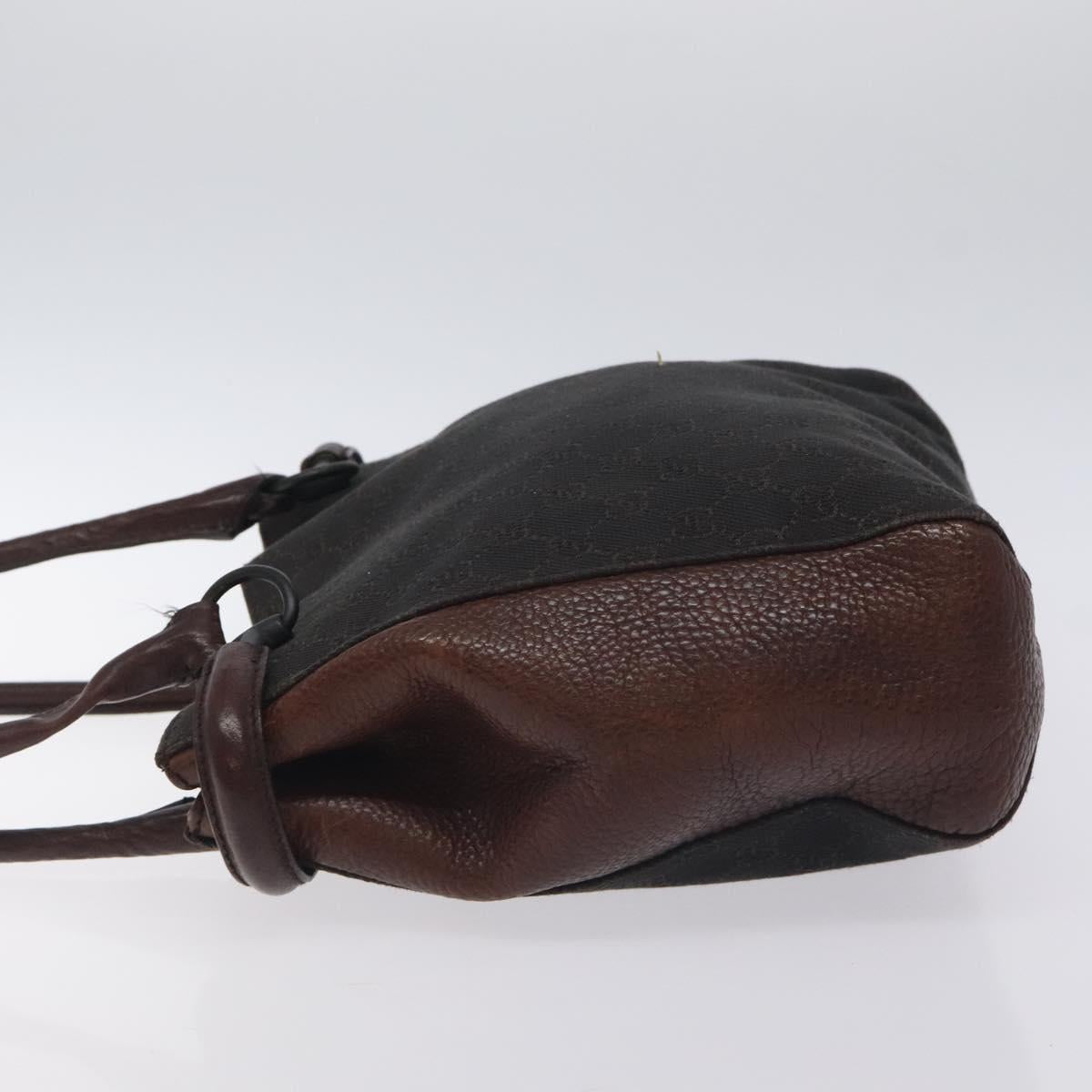 GUCCI GG Canvas Tote Bag Brown Silver 101971 Auth yk18550