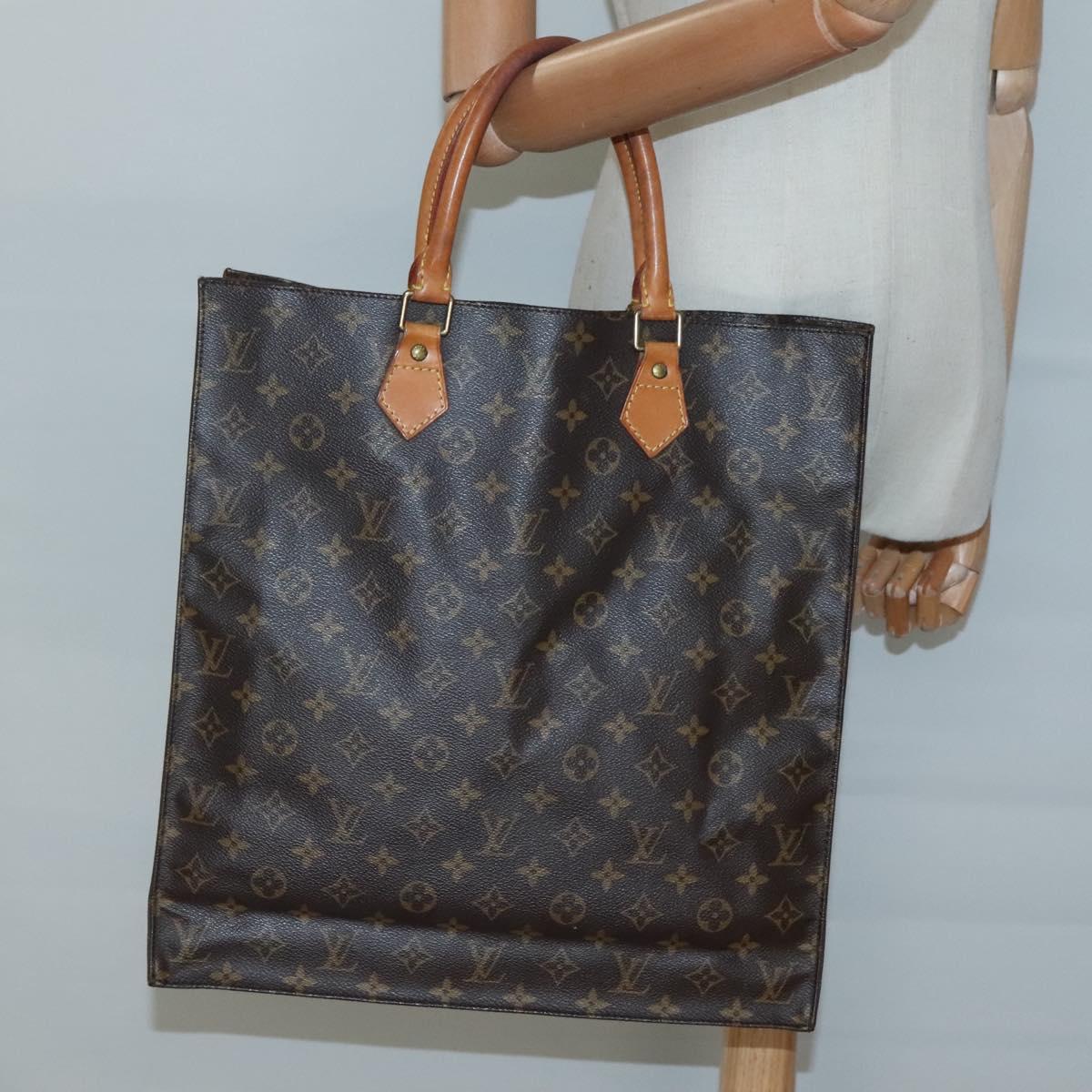 LOUIS VUITTON Monogram Sac Plat Hand Bag M51140 LV Auth yk18556