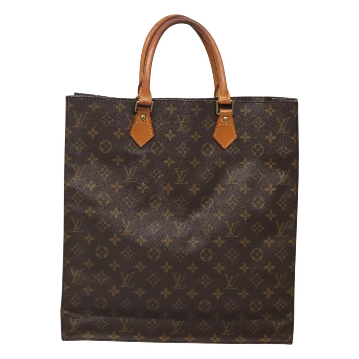 LOUIS VUITTON Monogram Sac Plat Hand Bag M51140 LV Auth yk18556