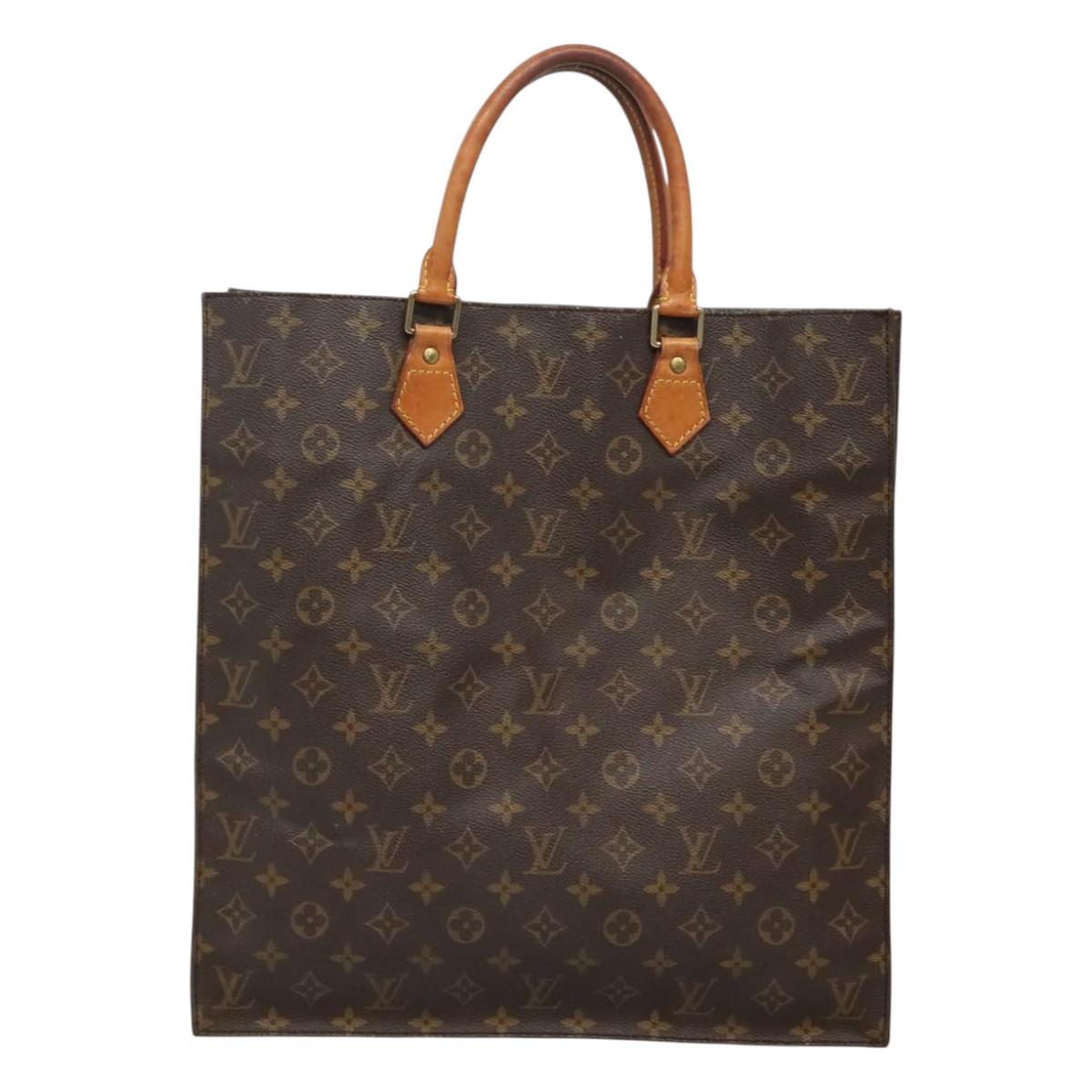 LOUIS VUITTON Monogram Sac Plat Hand Bag M51140 LV Auth yk18556