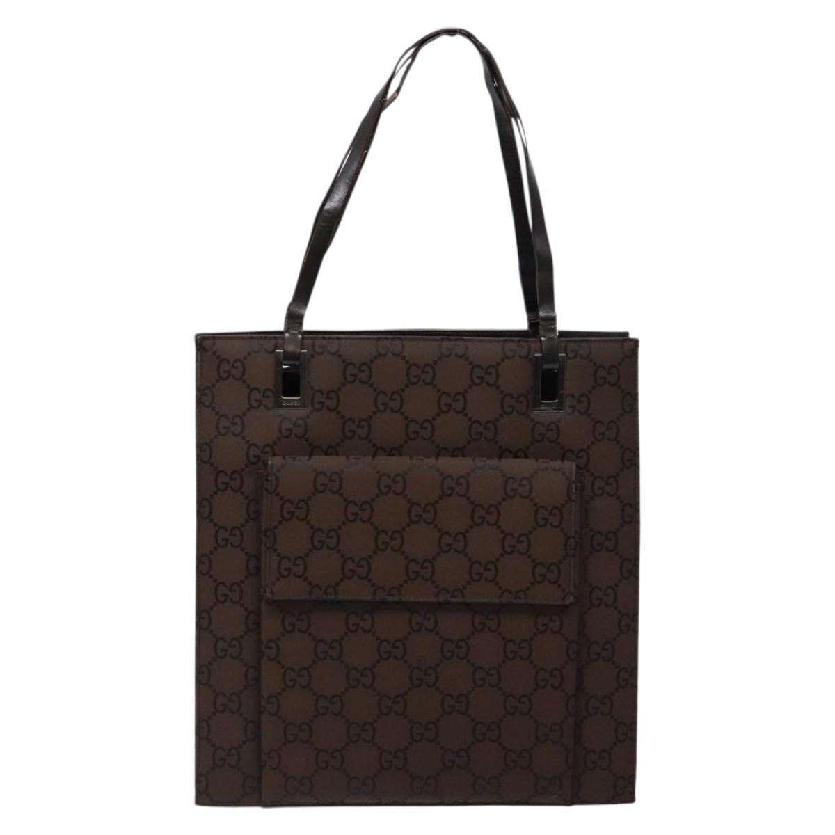 GUCCI GG Canvas Tote Bag Brown Auth yk18561