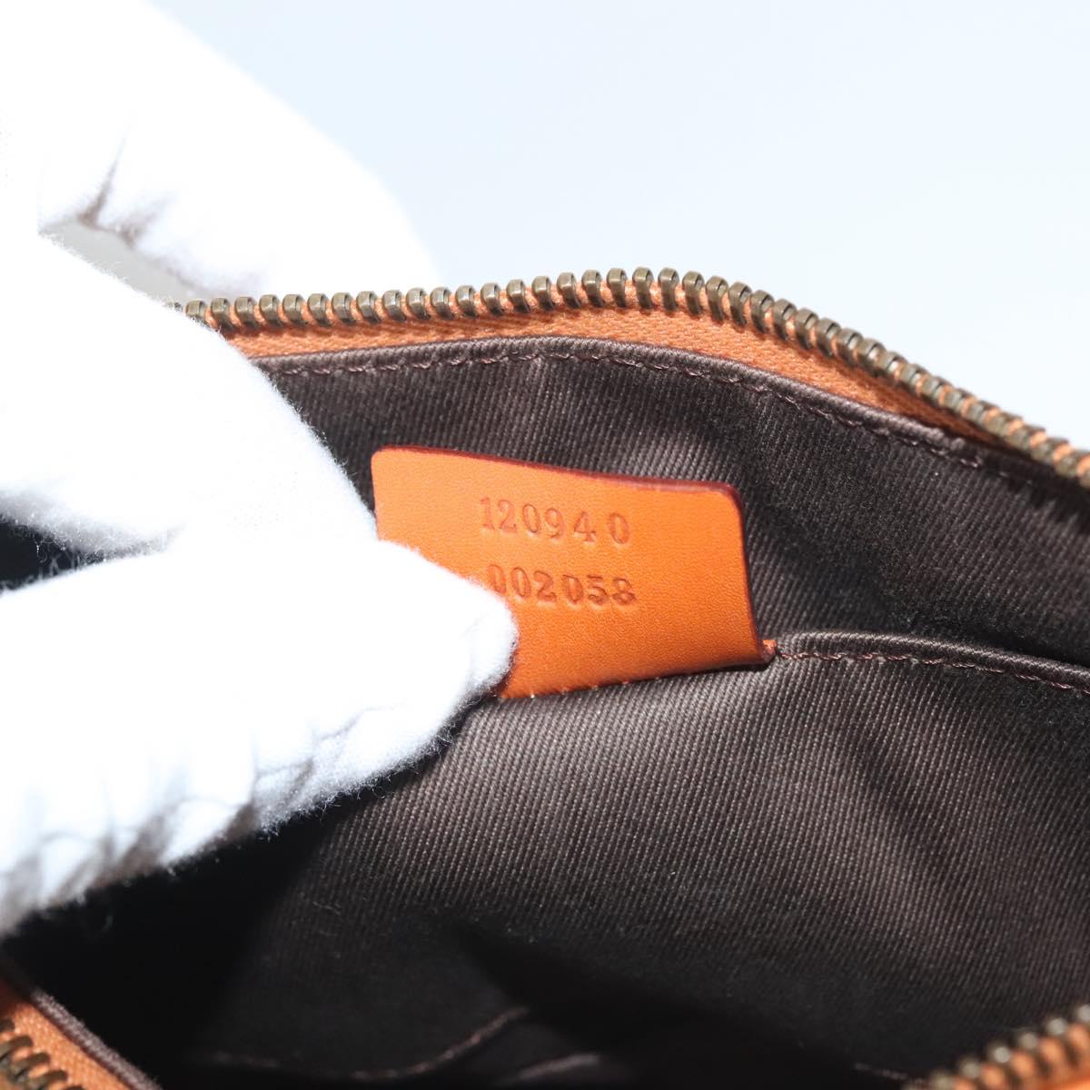 GUCCI GG Canvas Chain Accessory Pouch Orange 120940 Auth yk18564