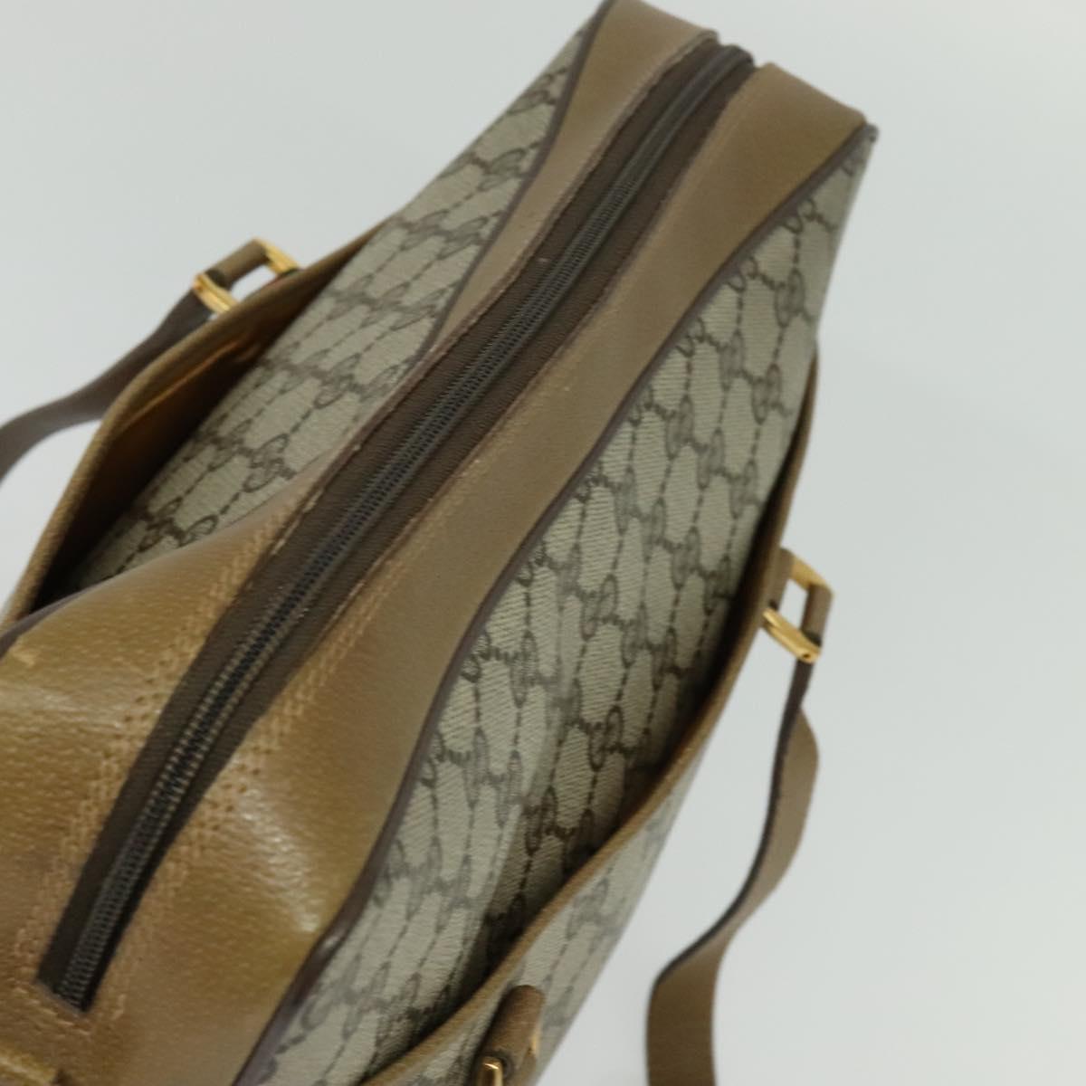 GUCCI GG Supreme Web Sherry Line Bag PVC 2way Beige Gold 40 02 015 Auth yk18574