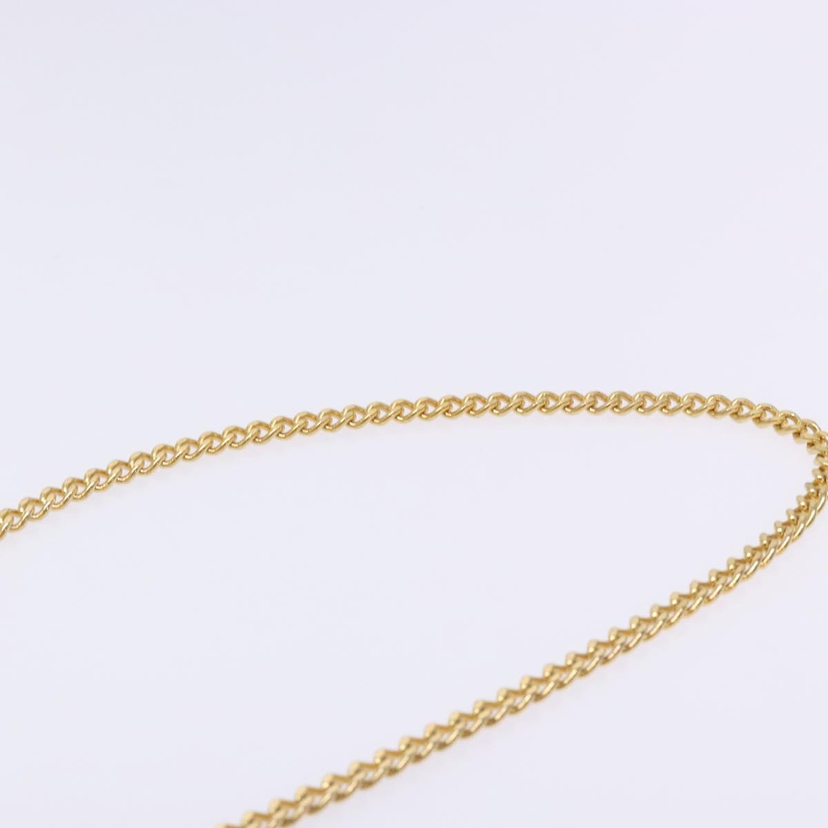 Christian Dior Chain Shoulder Bag Leather Navy Gold Auth yk18586