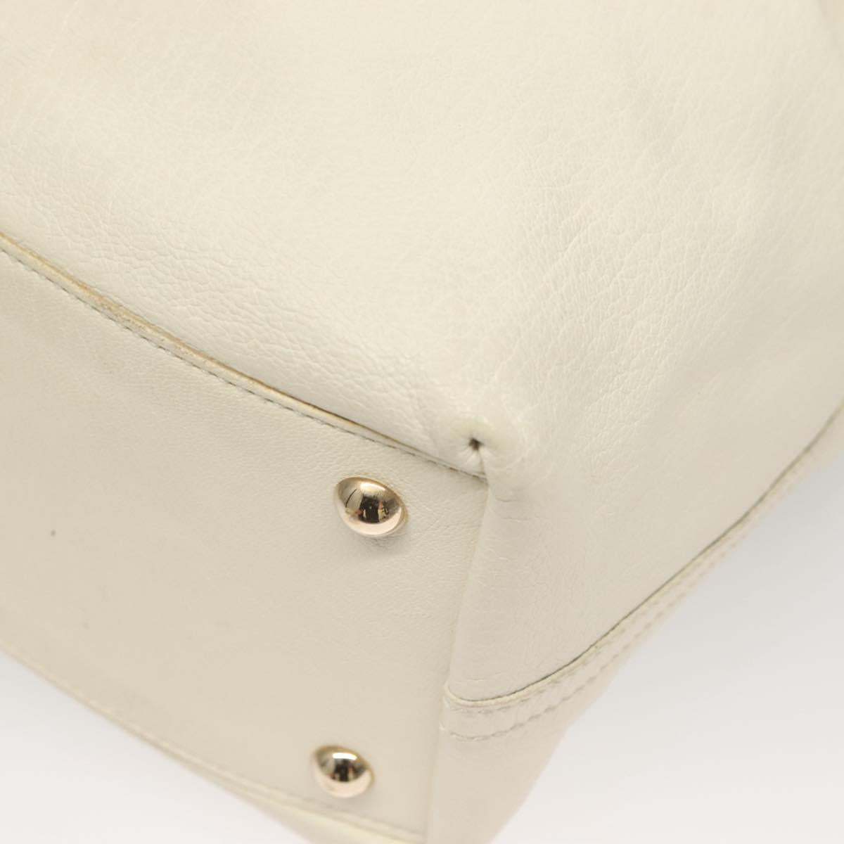 SAINT LAURENT Tote Bag Leather Reversible White Gold 168484 Auth yk18601