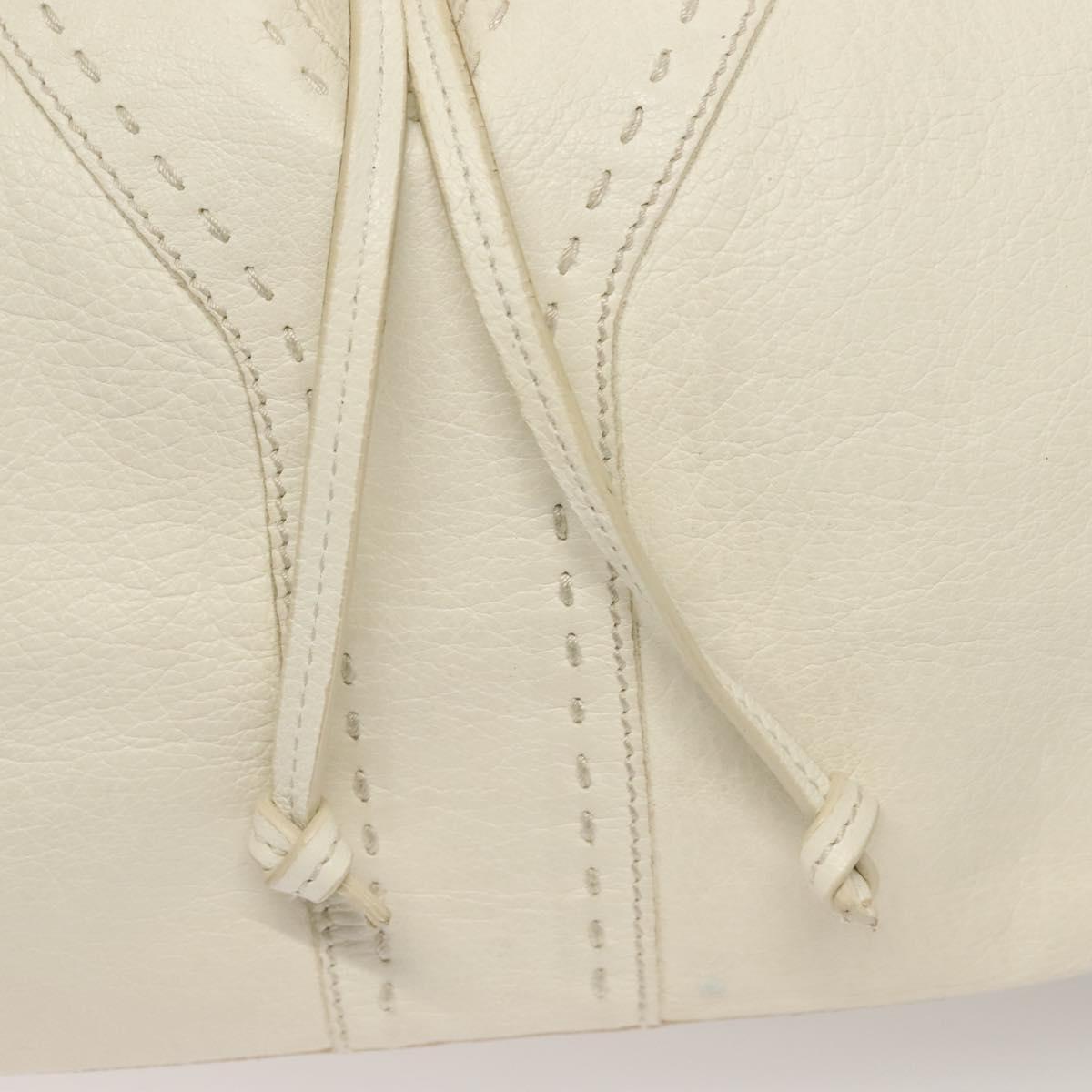 SAINT LAURENT Tote Bag Leather Reversible White Gold 168484 Auth yk18601