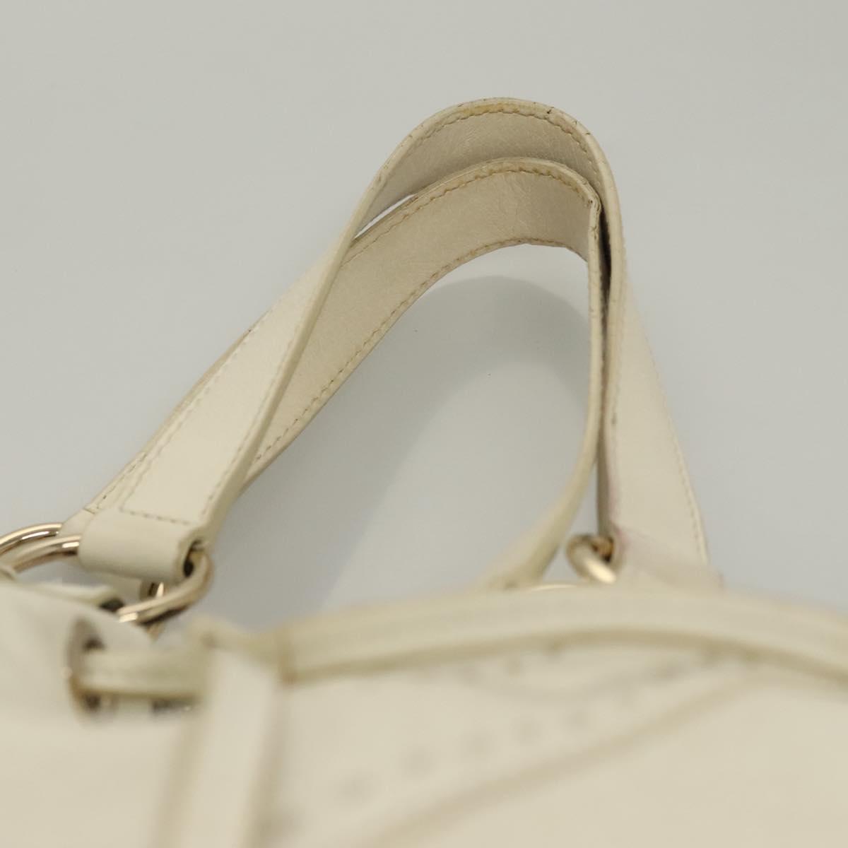 SAINT LAURENT Tote Bag Leather Reversible White Gold 168484 Auth yk18601