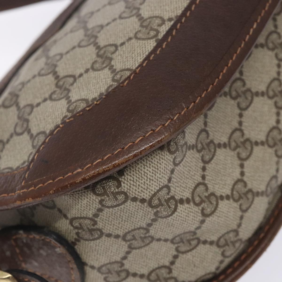 GUCCI GG Supreme Shoulder Bag PVC Beige Gold Auth yk18609