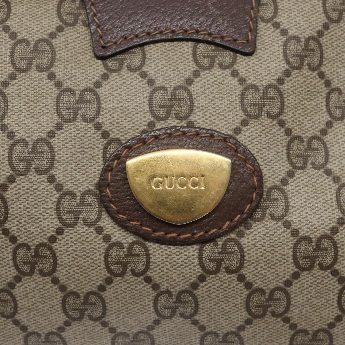 GUCCI GG Supreme Shoulder Bag PVC Beige Gold Auth yk18609