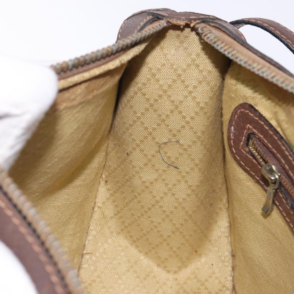 GUCCI GG Supreme Shoulder Bag PVC Beige Gold Auth yk18609
