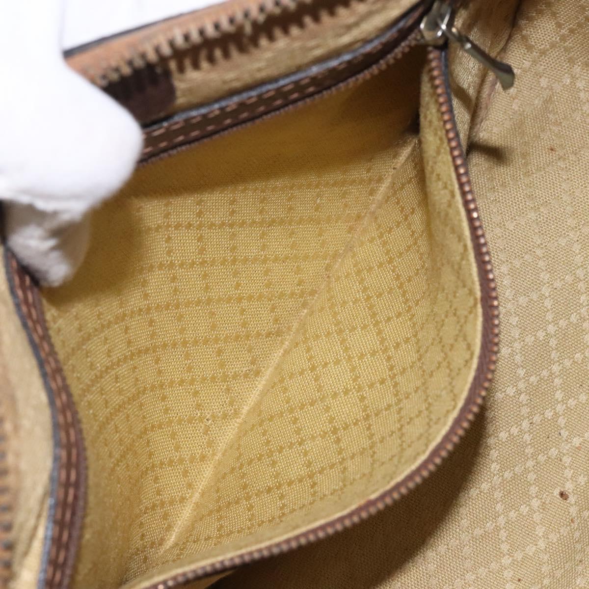 GUCCI GG Supreme Shoulder Bag PVC Beige Gold Auth yk18609
