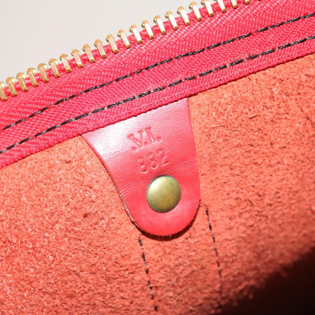 LOUIS VUITTON Epi Keepall 45 Boston Bag Red M42977 LV Auth yk18614