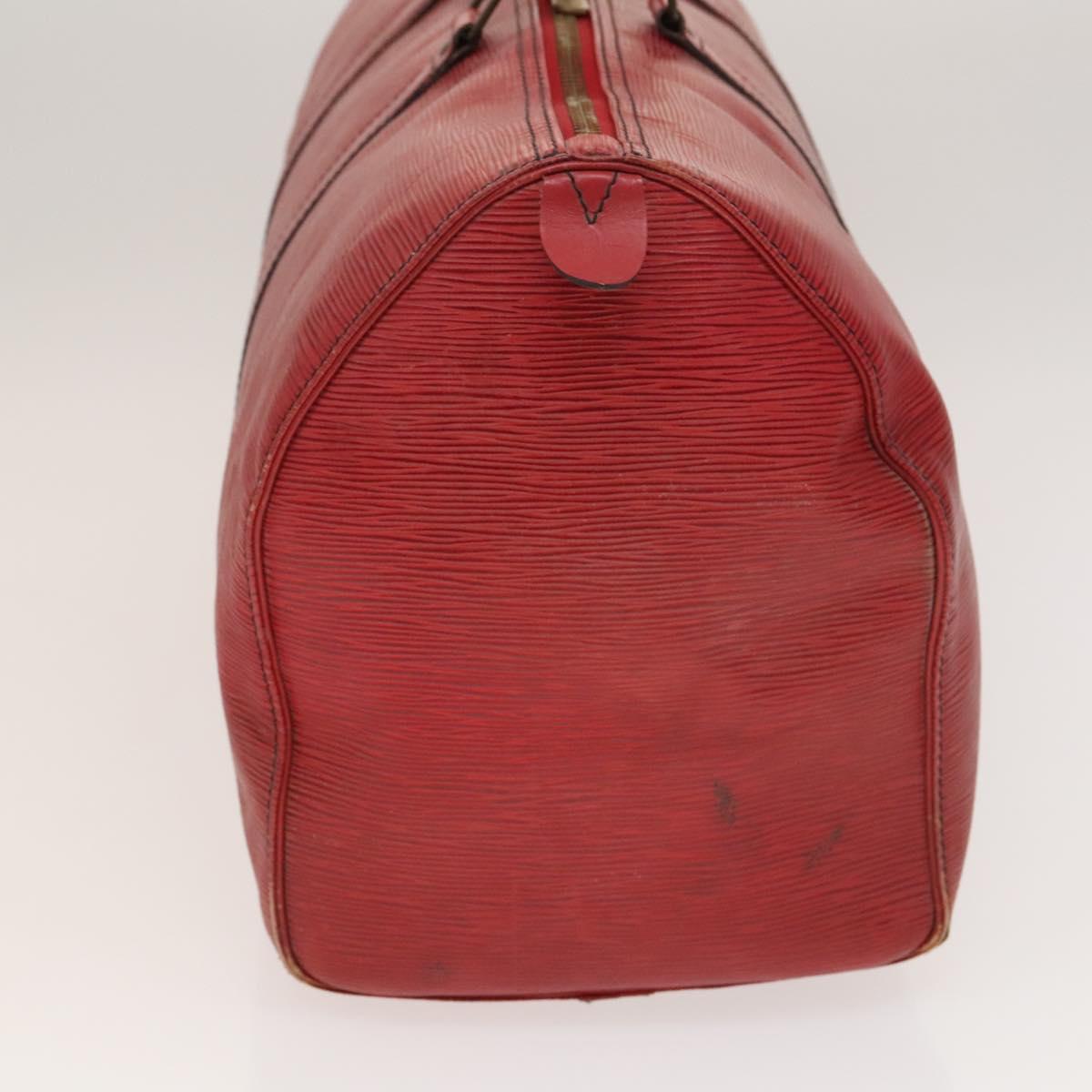 LOUIS VUITTON Epi Keepall 45 Boston Bag Red M42977 LV Auth yk18614