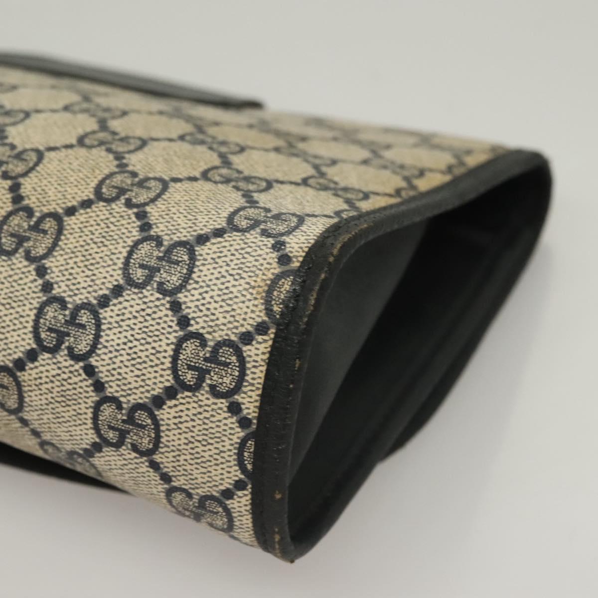 GUCCI GG Supreme Sherry Line Clutch Bag PVC Navy 89 01 030 Auth yk18615