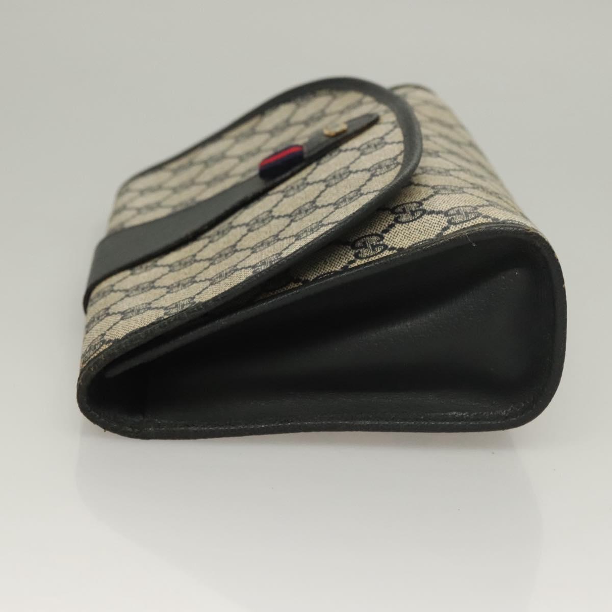 GUCCI GG Supreme Sherry Line Clutch Bag PVC Navy 89 01 030 Auth yk18615