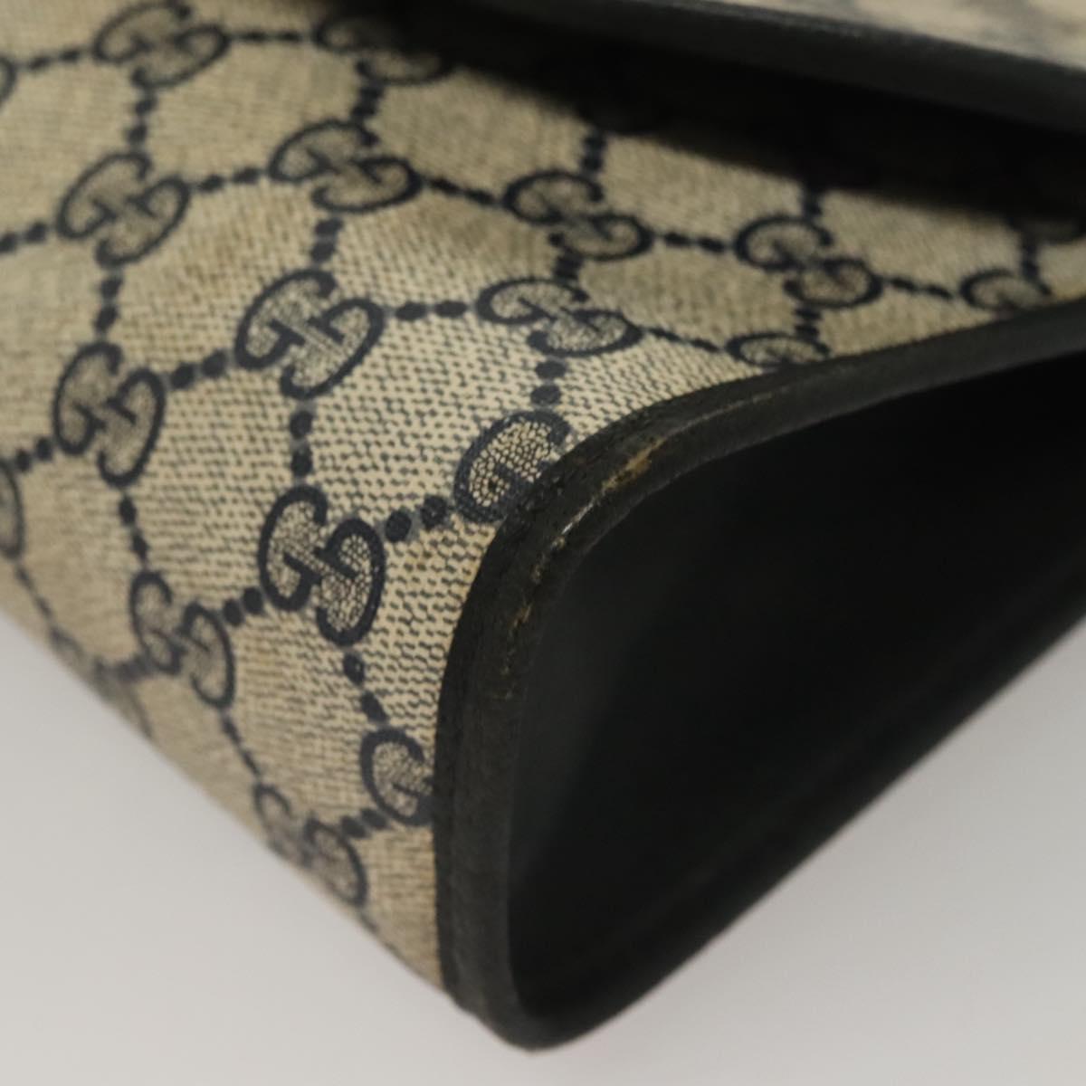 GUCCI GG Supreme Sherry Line Clutch Bag PVC Navy 89 01 030 Auth yk18615