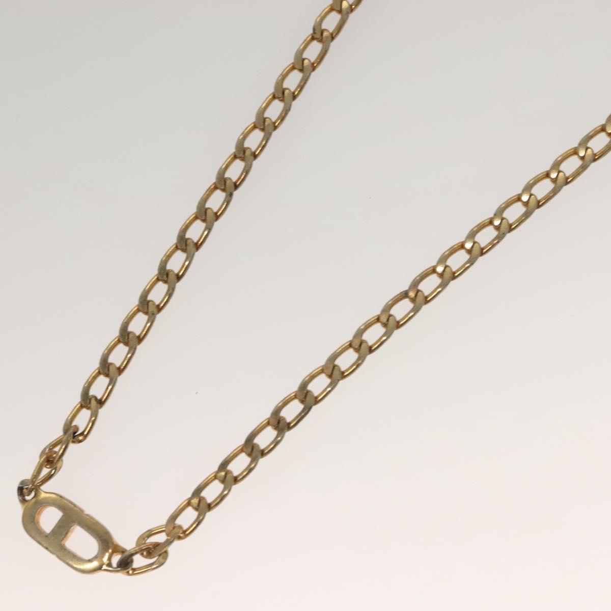 Christian Dior Ring Necklace Metal 2 Set Silver Gold Tone Auth yk18632