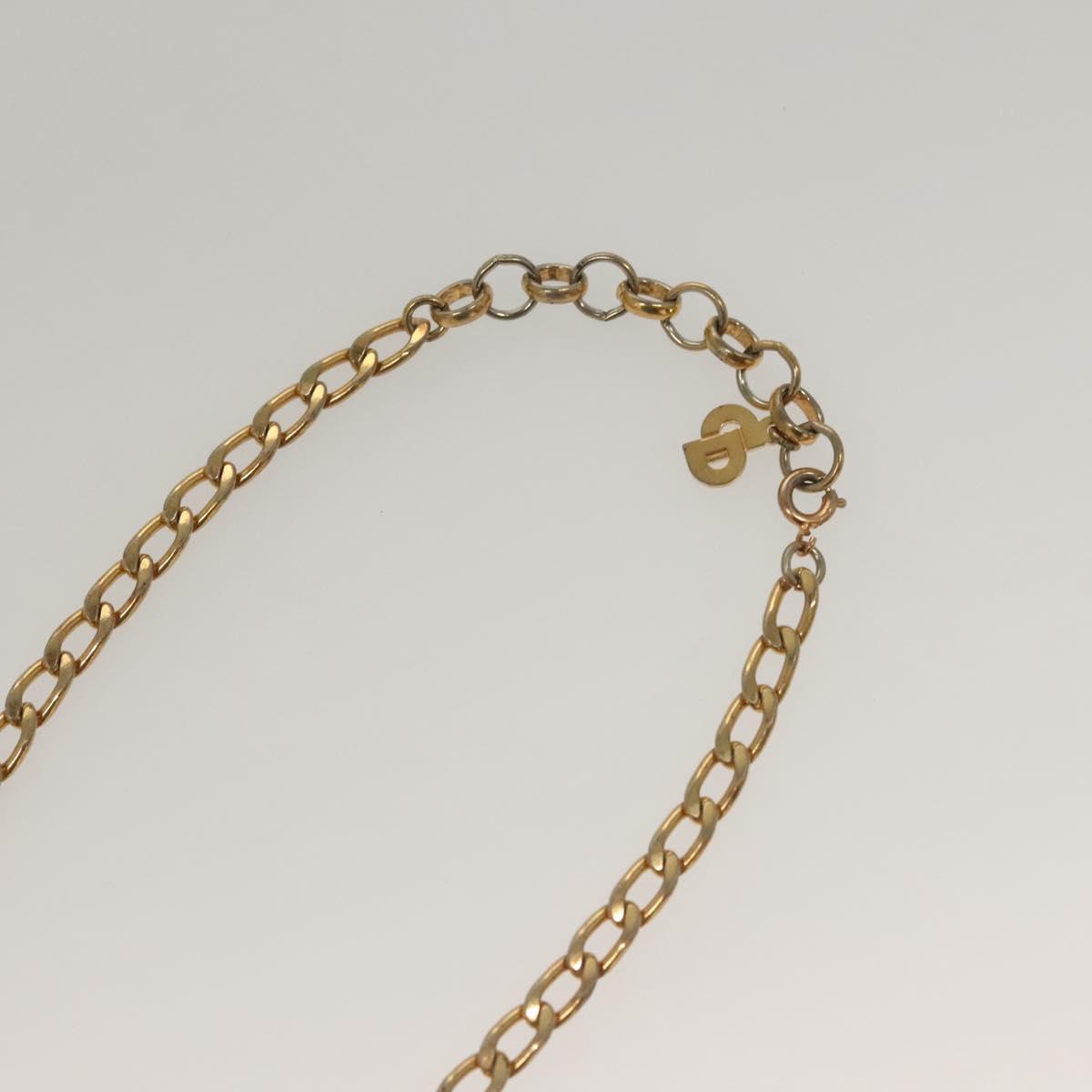 Christian Dior Ring Necklace Metal 2 Set Silver Gold Tone Auth yk18632
