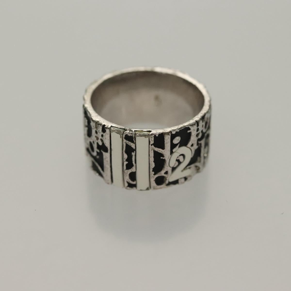 Christian Dior Ring Necklace Metal 2Set Silver Gold Tone Auth yk18632