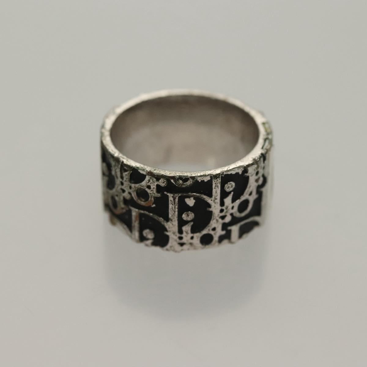 Christian Dior Ring Necklace Metal 2Set Silver Gold Tone Auth yk18632