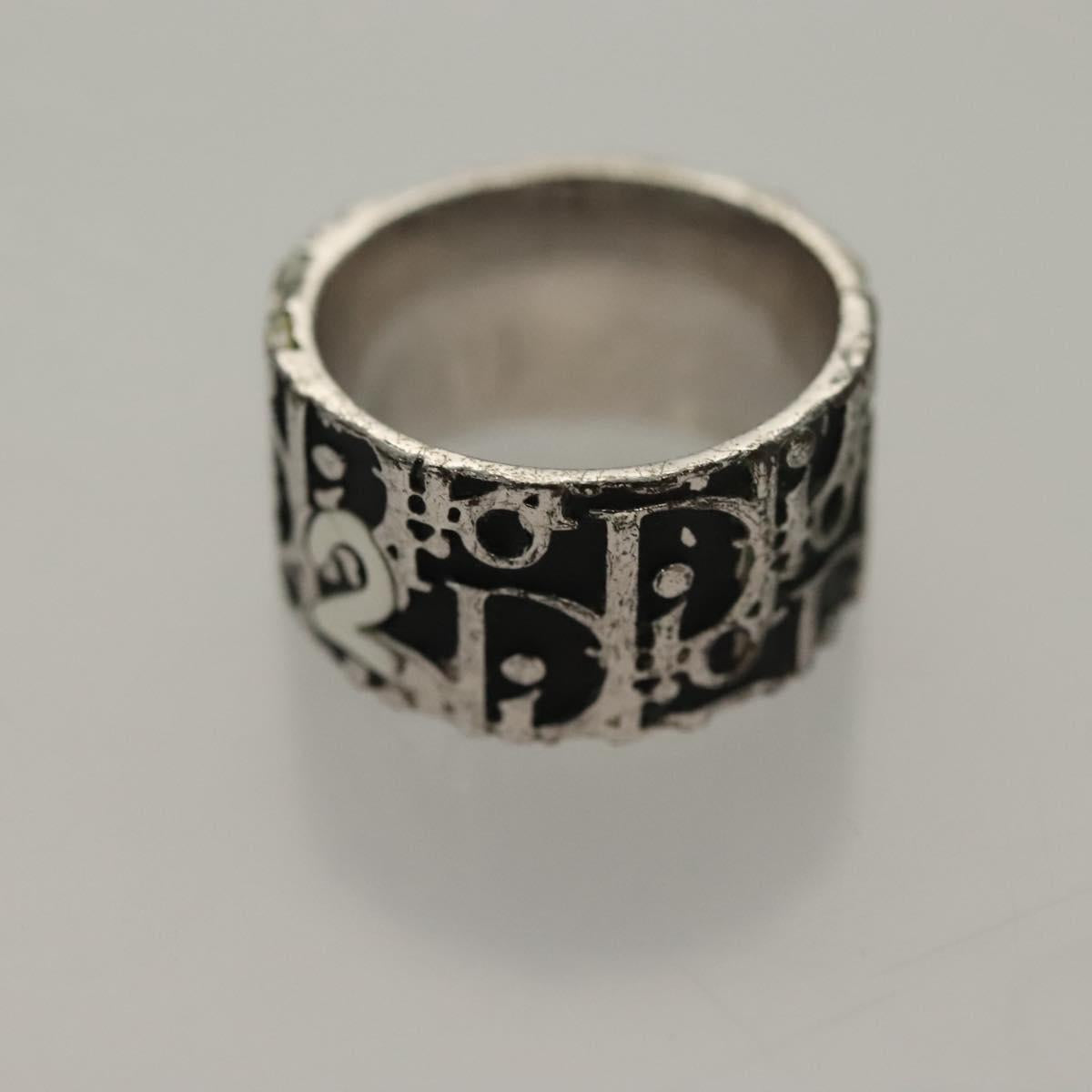 Christian Dior Ring Necklace Metal 2Set Silver Gold Tone Auth yk18632