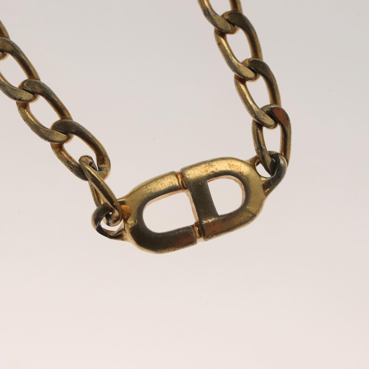 Christian Dior Ring Necklace Metal 2 Set Silver Gold Tone Auth yk18632