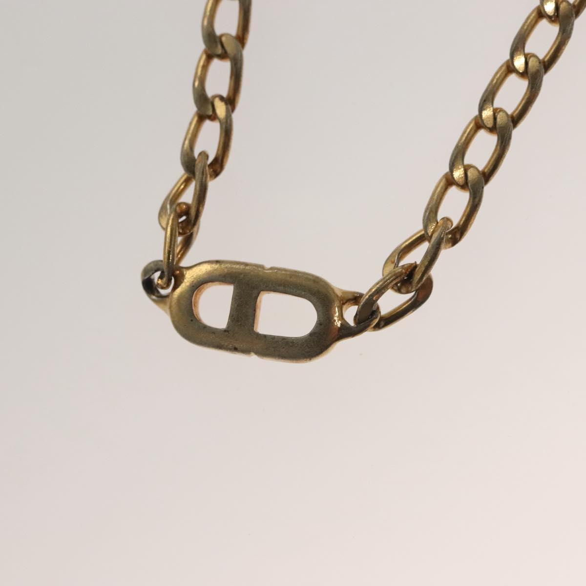 Christian Dior Ring Necklace Metal 2 Set Silver Gold Tone Auth yk18632