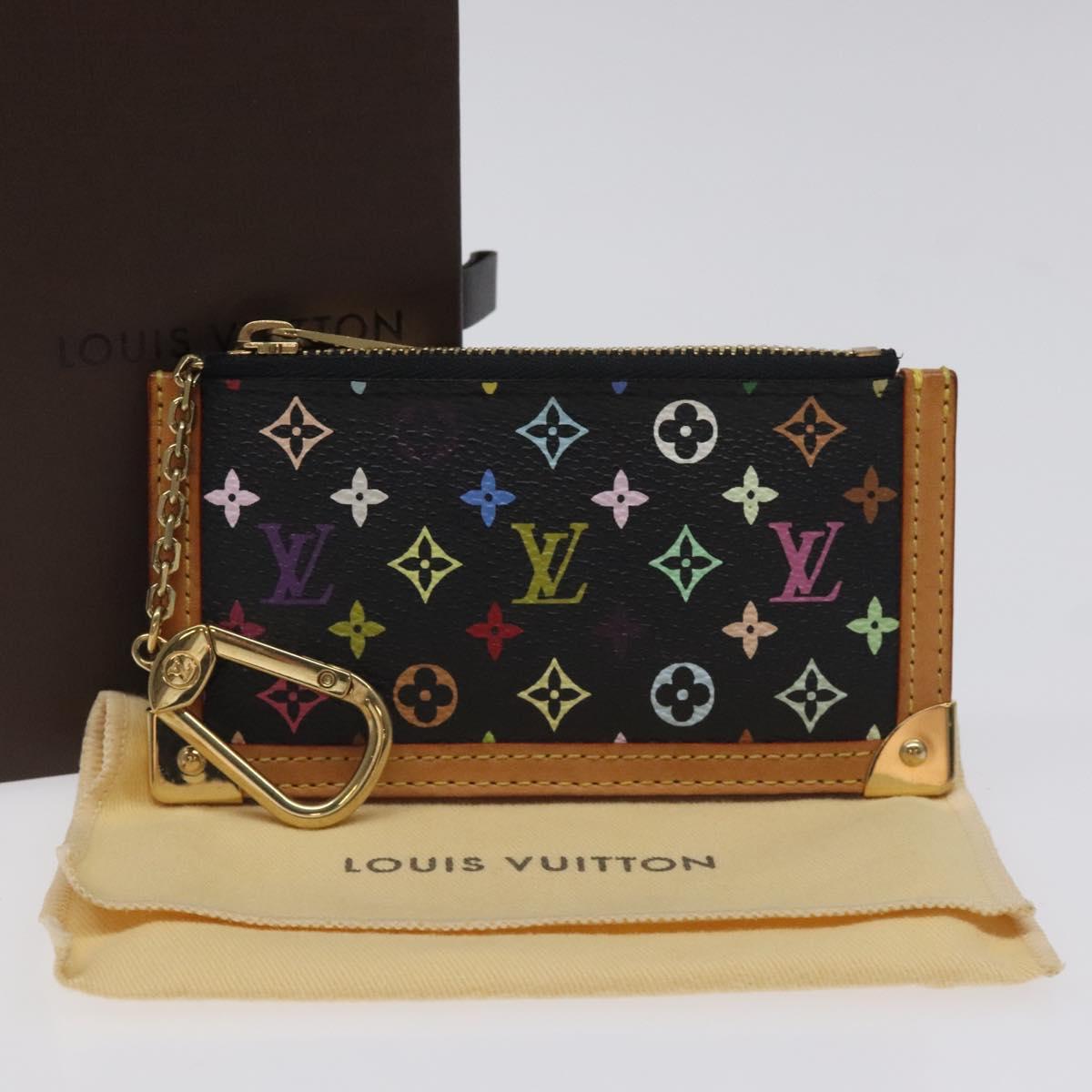 LOUIS VUITTON Multicolor Pochette Cles Coin Purse Black M13664 LV Auth yk18688V