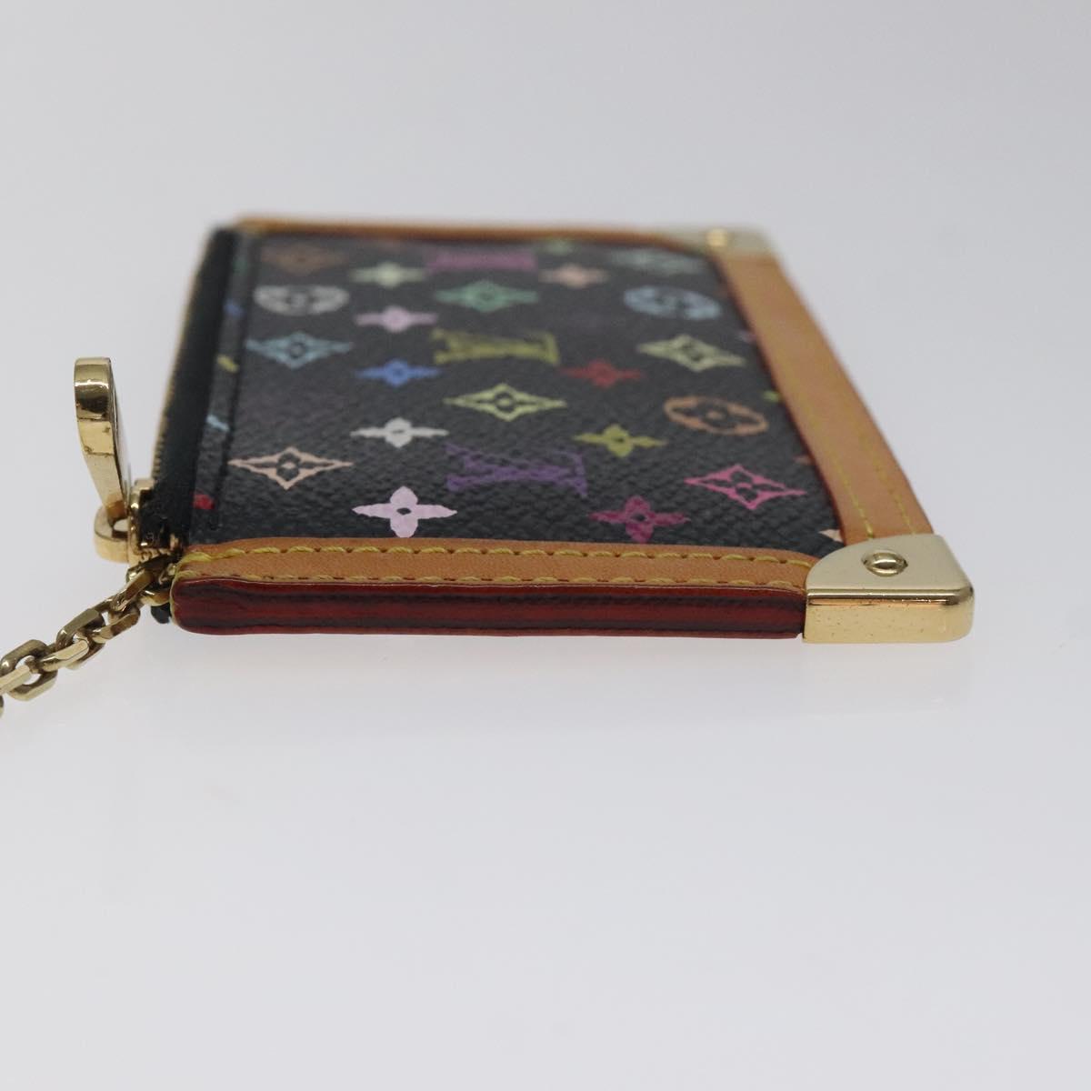 LOUIS VUITTON Multicolor Pochette Cles Coin Purse Black M13664 LV Auth yk18688V