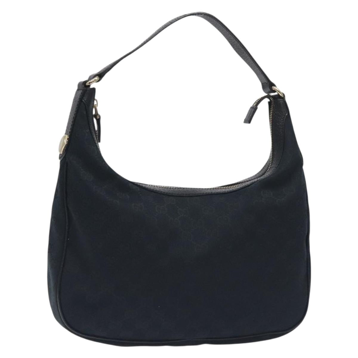 GUCCI GG Canvas Shoulder Bag Black Gold 153010 Auth yk18700V