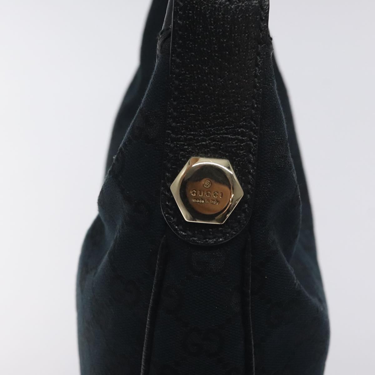 GUCCI GG Canvas Shoulder Bag Black Gold 153010 Auth yk18700V