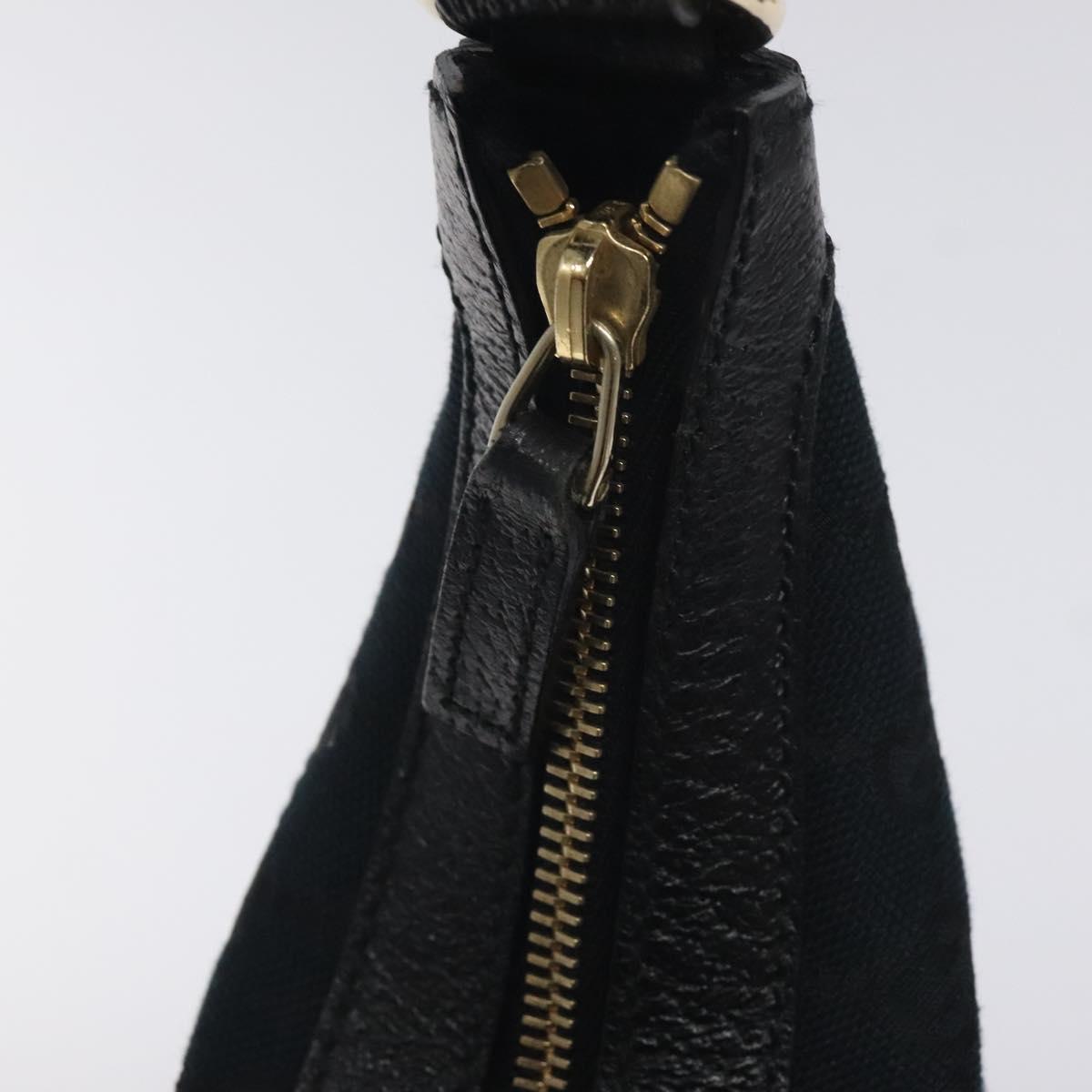 GUCCI GG Canvas Shoulder Bag Black Gold 153010 Auth yk18700V