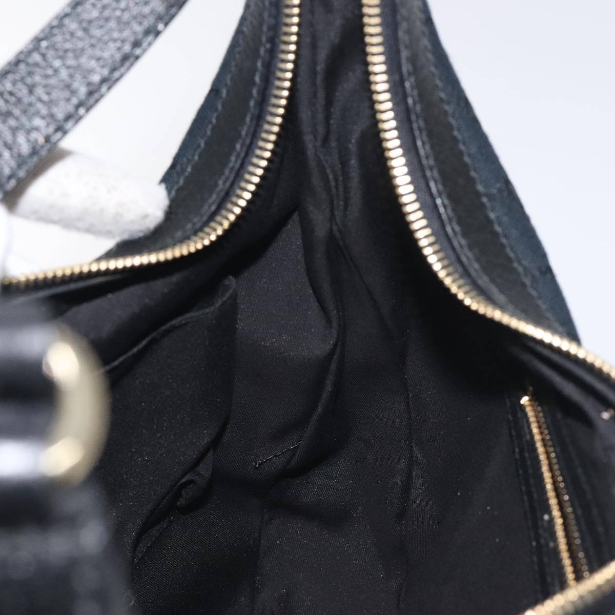 GUCCI GG Canvas Shoulder Bag Black Gold 153010 Auth yk18700V