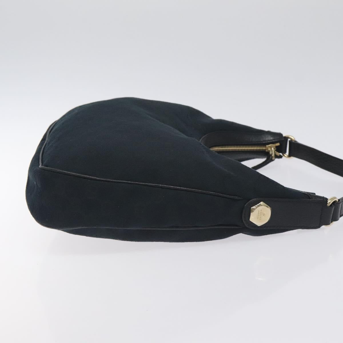 GUCCI GG Canvas Shoulder Bag Black Gold 153010 Auth yk18700V