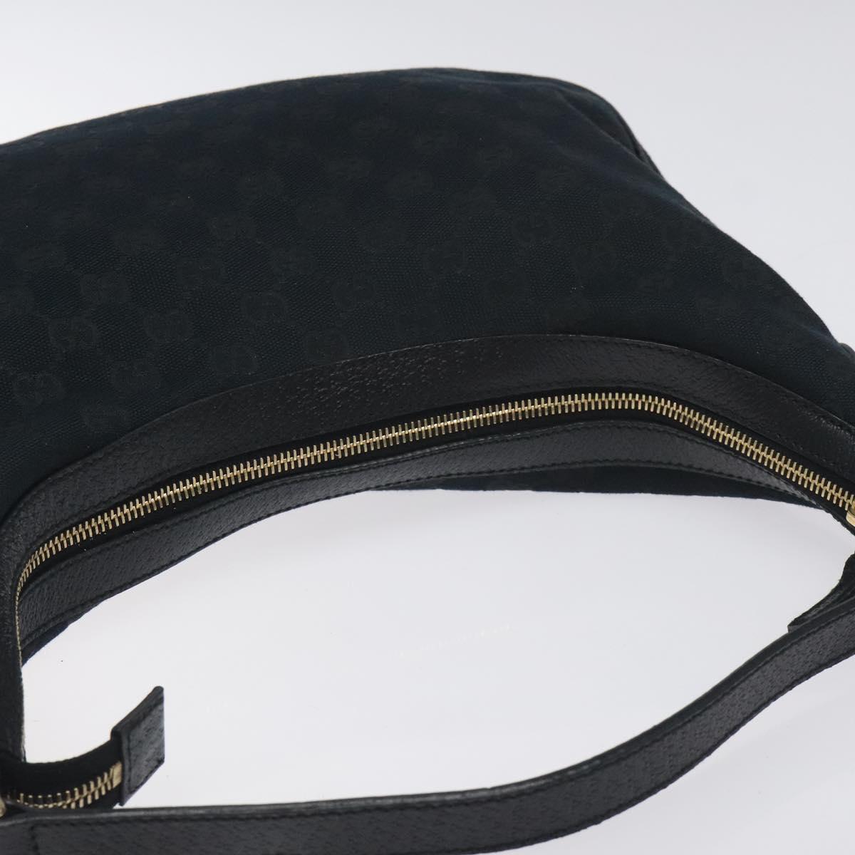 GUCCI GG Canvas Shoulder Bag Black Gold 153010 Auth yk18700V