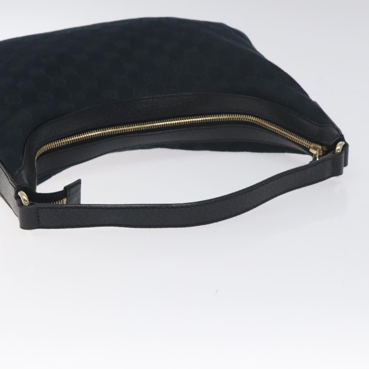 GUCCI GG Canvas Shoulder Bag Black Gold 153010 Auth yk18700V