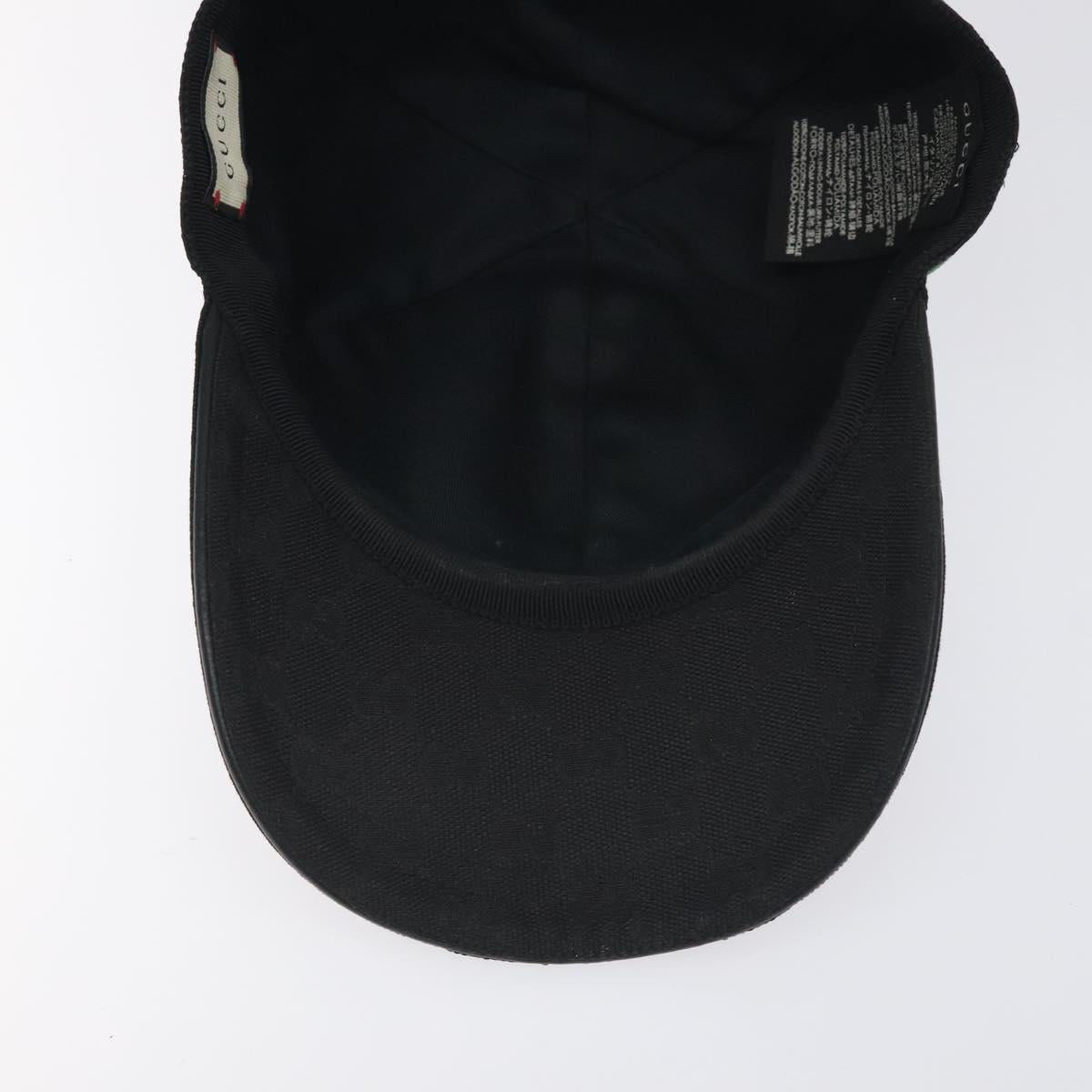 GUCCI GG Canvas Web Sherry Line Cap M Black Red Green 200035 Auth yk18705