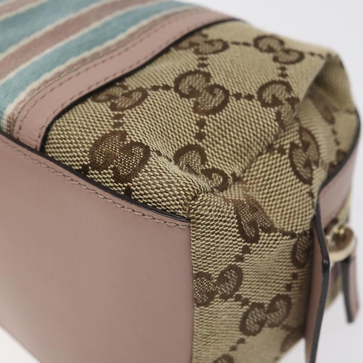 GUCCI GG Canvas Pouch Beige Gold 256636 Auth yk18724V