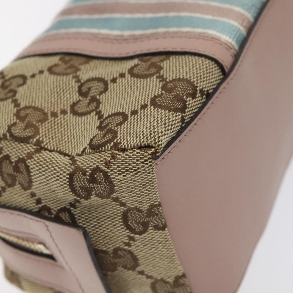 GUCCI GG Canvas Pouch Beige Gold 256636 Auth yk18724V