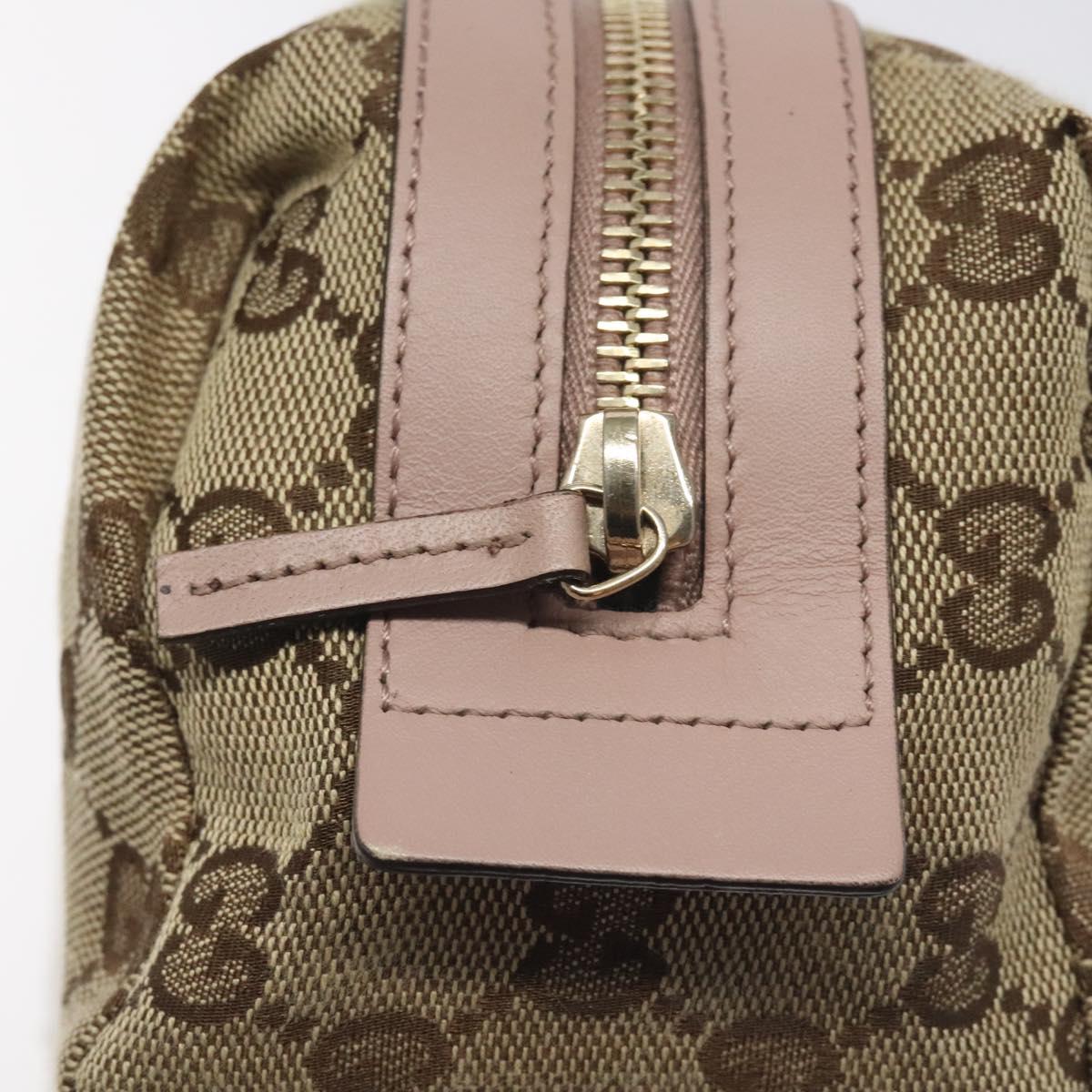 GUCCI GG Canvas Pouch Beige Gold 256636 Auth yk18724V