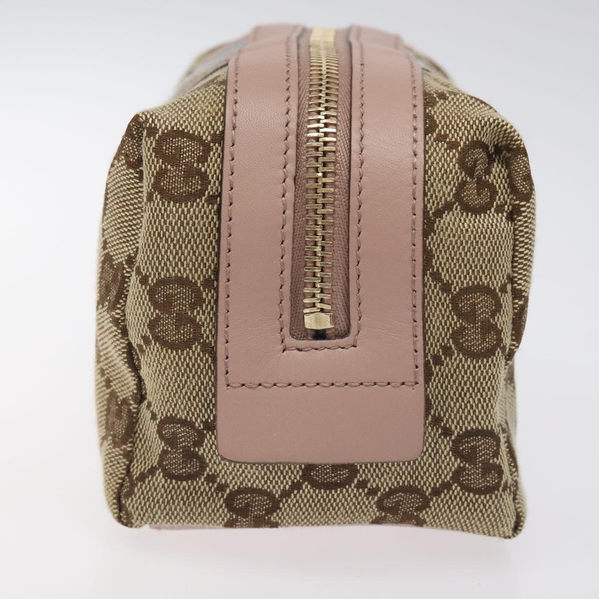 GUCCI GG Canvas Pouch Beige Gold 256636 Auth yk18724V