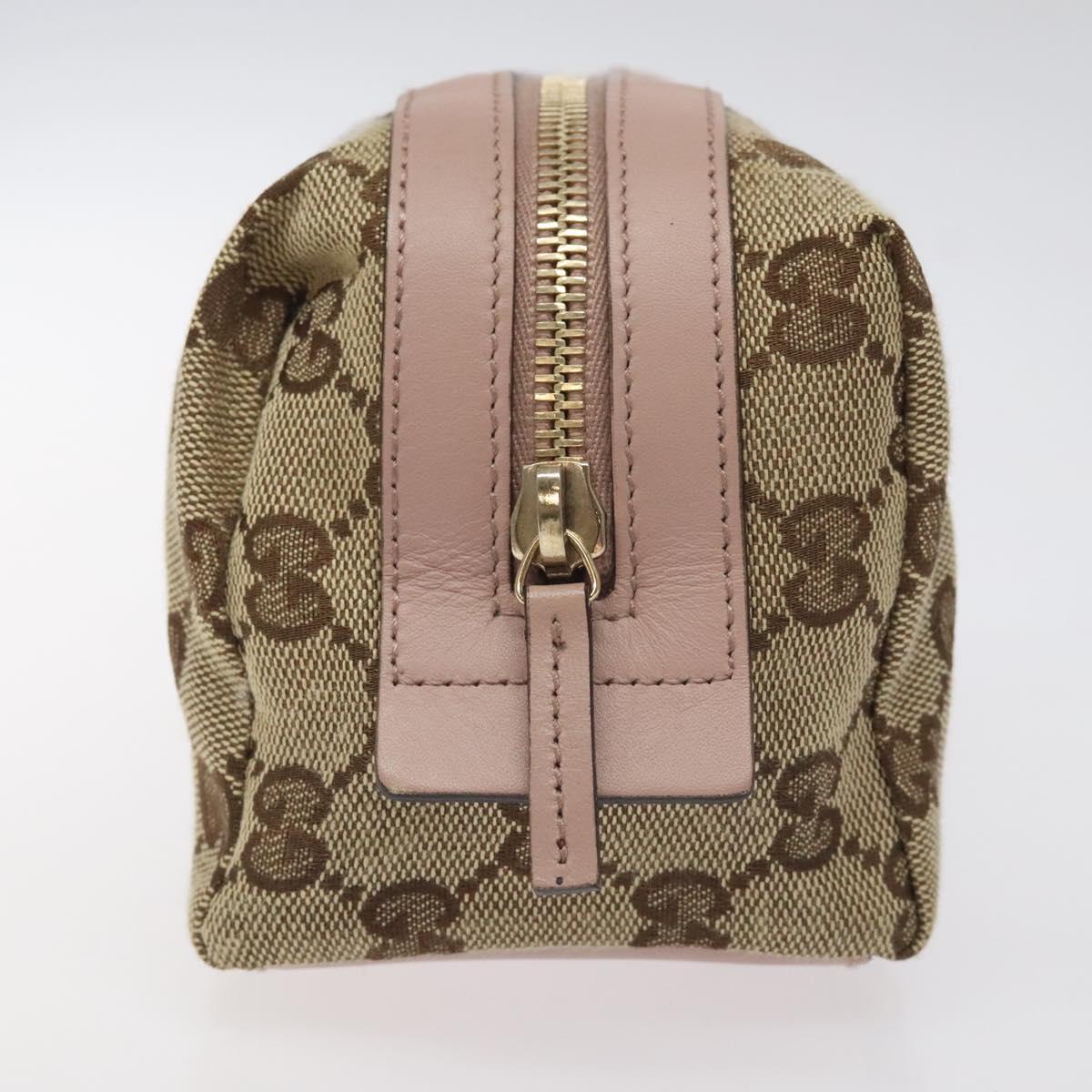 GUCCI GG Canvas Pouch Beige Gold 256636 Auth yk18724V